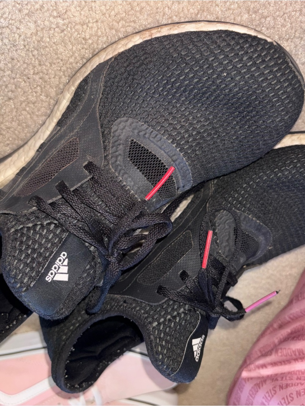 Adidas Black Knit Running Sneakers
